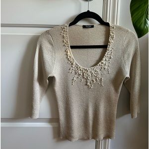 Bon Mackie Studio pearl beaded top